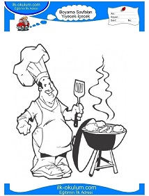 Çocuklar İçin Mangal-Barbekü Boyama Sayfaları 